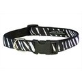 Sassy Dog Wear ZEBRA-WHITE-BLK.3-C Zebra Dog Collar, Black & White - Medium SA455510